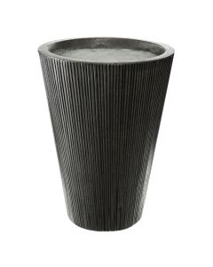Flower pot, M, cement, grey, Cylinder: M-Ø32 xH48 cm