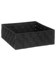 Wicker box, L, polypropylene, black, 28x28xH10 cm