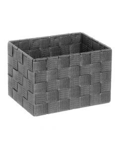 Wicker box, L, polypropylene, dark gray, 20x15xH13.5 cm