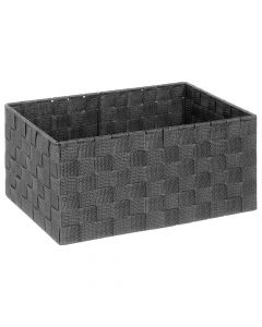 Wicker box, XL, polypropylene, dark gray, 34x24xH16 cm