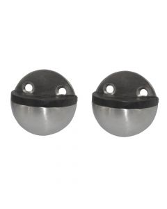 Door stoppers with rubber, stainless-steel, gray, 4.5 cm