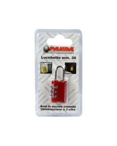 Padlock for travel luggage, steel, 30 mm