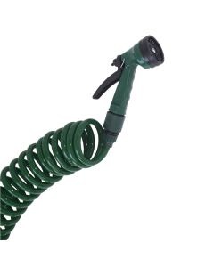 Garden spray gun, 7 m recoil hose with connectors, eva/polypropylene