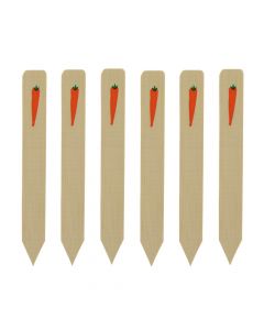 Carrot labels 6pcs, bamboo , 10 cm