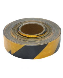 Reflective film, black/yellow, 45 m x 5 cm