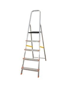 Household ladder with 5 steps, 167 cm, aluminium
