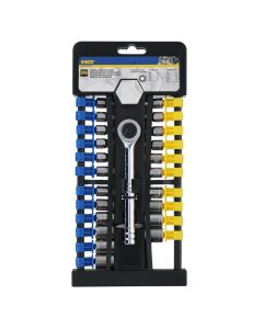Socket set, Kinzo, chrome-vanadium, 1/4" , 23 pc