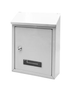 Mailbox, steel, white,  21x6x28 cm, white