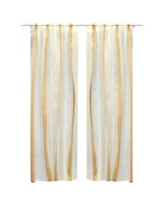 Curtain, polyester, beige-white, 150x270 cm