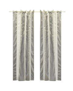 Curtain with rings, polyester, gray, 150x270 cm