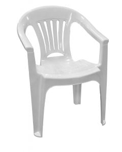 Karrige me krahë  , plastike, e bardhë, 55x40xH75 cm