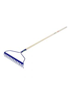 Garden rake with handle, BRIXO, tempered steel/wood, 14 teeth, 140 cm