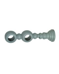 Curtain pole double support, Size: D.28mm, Color: Light Grey, Material: Wood