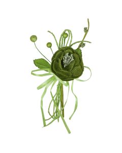 Decorative FLOWER, Size:12x5cm, Color: Green, Material: Fabric