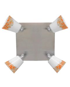 Wall lighting G9-4x40W.Satin chrome color, color glass.