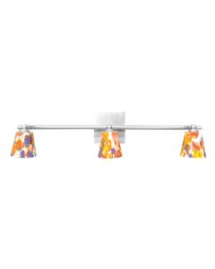 Wall lighting G9-3x40W.Satin chrome color, color glass.