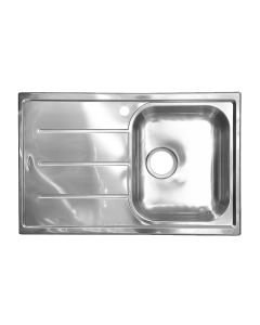 Sink, 1 bowl, right, COMETA, stainless steel, left, silver, 86x50xH19 cm