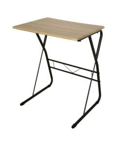 Computer table, SMART FURNITURE, metallic structure, melamine tabletop, oak, 51x60xH73 cm