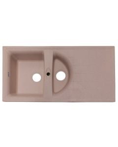 Sink, 2 bowls, left / right, HARMONY, granite, white, 100x50xH20 cm