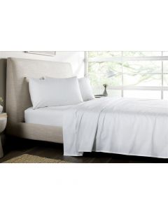 Single bed linen, 50% cotton; 50% polyester, white, 90x200+30 cm