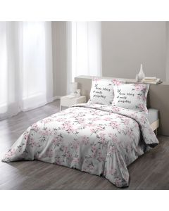 Këllëf jorgani dopjo(x1) dhe këllëf jastëku (x2) ASHLY PINK, 220x240 cm; 63x63 cm