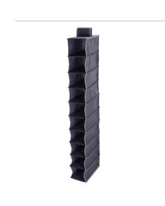 Raft i varur, tekstil, gri, 30x15xH120 cm