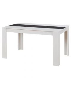 Tavolinë ngrënie, DOMUS, melaminë, e bardhë/zezë, 135x80.5xH74.5 cm