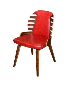 Bar chair, wooden structure, PU covering, shiny red, 52x51xH83 cm
