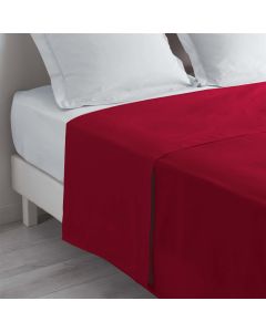 Flat sheet, single, PLAIN LINA, 100% cotton, red, 180x290 cm