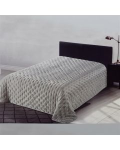 Bedspread, double, fabric: 100% polyester (150 gsm), front: satin (90 gsm); reverse: microfibre (70 gsm), grey, 220×240 cm