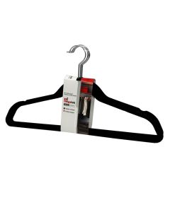 Clothes hanger, set of 5 pcs, MEGATEK, plastic, black, 44x0.6xH23.5 cm
