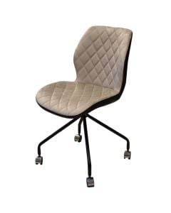Office chair, metallic structure, textile upholstery, beige, 47x56.5xH82 cm
