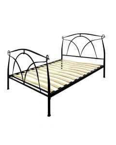 Bed, single, metallic structure, black, 140x190 cm