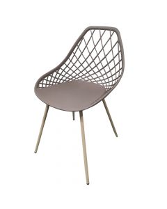 Dining chair, metal structure, pp seat, warm grey, 49x55xH84 cm