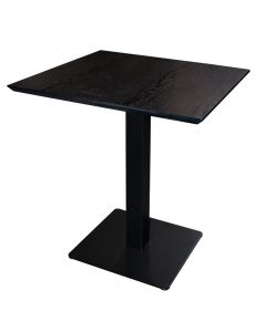 Bar chair, metallic structure (black), wooden tabletop (black), 70x70xH75 cm