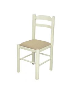 Dining chair, wooden structure (crema), textile upholstery (beige), 42x42xH89 cm