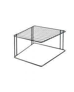 Corner rack, Boxe Lava, touch-therm coating, dark grey, 1-tier, 25x25xH15 cm