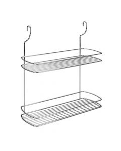 Shelf, Lonardo, chromed steel, silver, 2-tier, 35x13xH41 cm