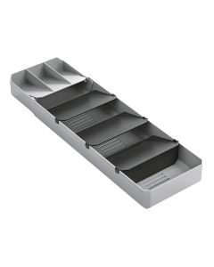 Organizues sirtari, lugë+pirunë+thikë, Uni-fit, pp, gri, 39/49x15H6 cm