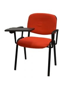 Conference chair static, metallic structure, plywood, foam, fabric, red, 70x64xH82 cm