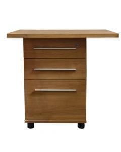 Office desk drawer, with melamine top, 3 drawers, 1 with lock, melamine, oak, 45x41xH72 cm