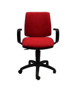 Office chair, black frame, textile upholstery, red, 60x49xH90/105 cm