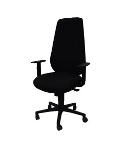Office chair, black frame, pu upholstery, black, 67x59xH124/134 cm