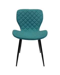 Chair, metal frame, black, textile upholstery, green, 55.5x52.5xH83 cm