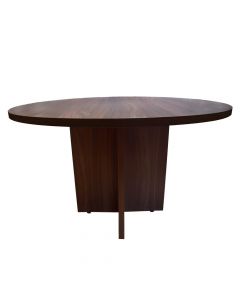Office meeting table, Basic, melamine frame, american walnut, 120x120xH75 cm