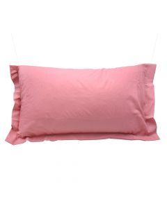 Pillow cases (x2), cotton, dark pink, 50x80 cm