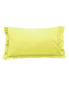 Këllëf jastëku (x2), pambuk, i verdhë, 50x80 cm