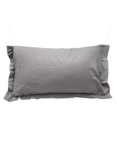 Këllëf jastëku (x2), pambuk, gri e errët, 50x80 cm
