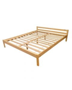 Bed, double, pine wood, natural, 166x194xH49 cm
