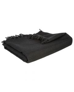 Mbulesë krevati, pambuk, zezë, 160x220 cm